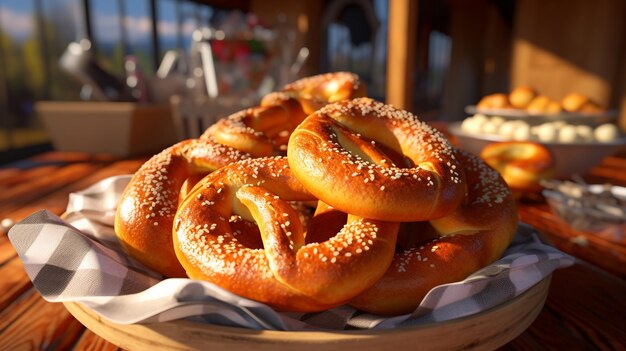 Food photography of German Pretzels