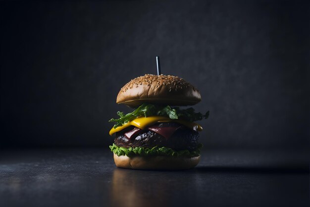 Photo food photography of a healthy burger