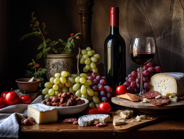 Photo food photography of italian food on dark background