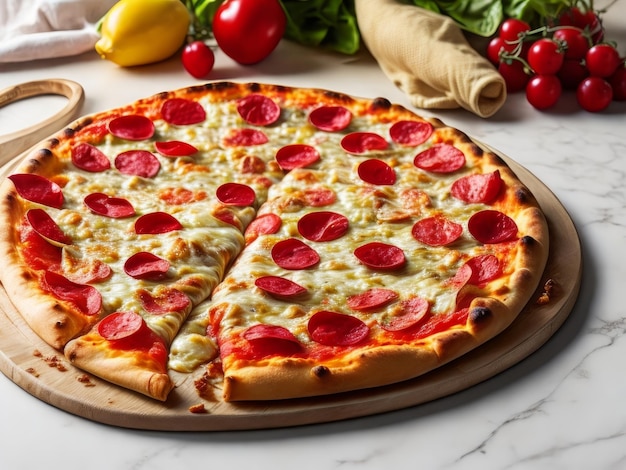 음식 사진:  접시 피자 인공지능 생성