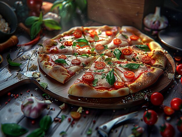 Food photography pizza