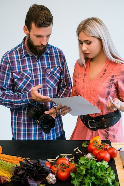 Food photography teamwork studio photographer at work concept