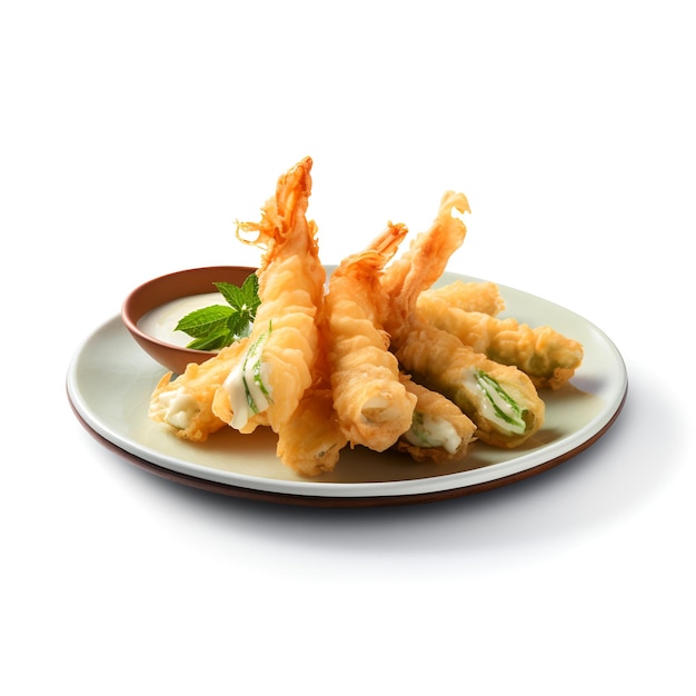 Premium AI Image | Food photography of Tempura on plate isolated on
