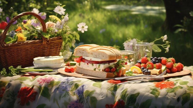 Foto sandwich da picnic alimentare