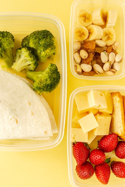 Food in Plastic containers ready to eat