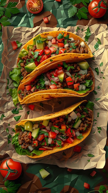Дизайн фонового плаката еды Живое празднование мексиканских кулинарных и культурных удовольствий