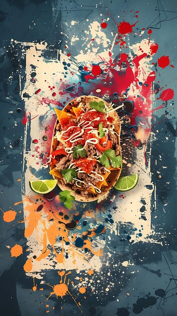 Foto disegno di sfondo per poster alimentari una vivace celebrazione delle delizie culinarie e culturali del messico