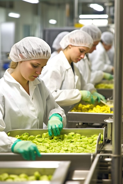 Photo food processing workers