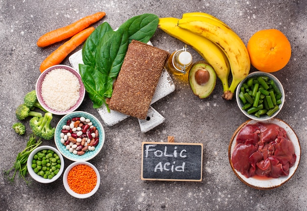 Photo food rich in folic acid