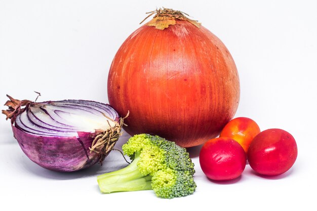 Food Ripe onion isolated on a white background Spice Herbs