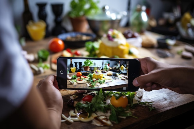 Foto influencer dei social media alimentari