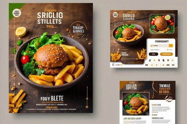 Photo food social media post design and templet