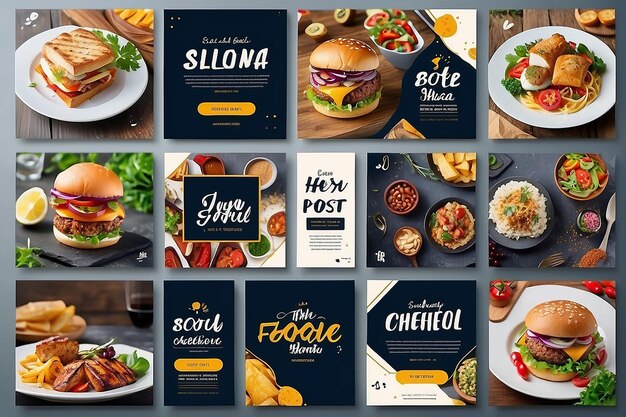 Photo food social media post template high resolution