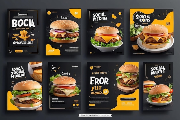 Photo food social media post template