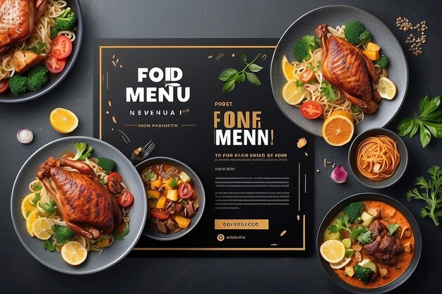 Photo food social media promotion and banner post design template