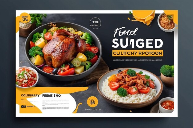 Food social media promotion and banner post design template