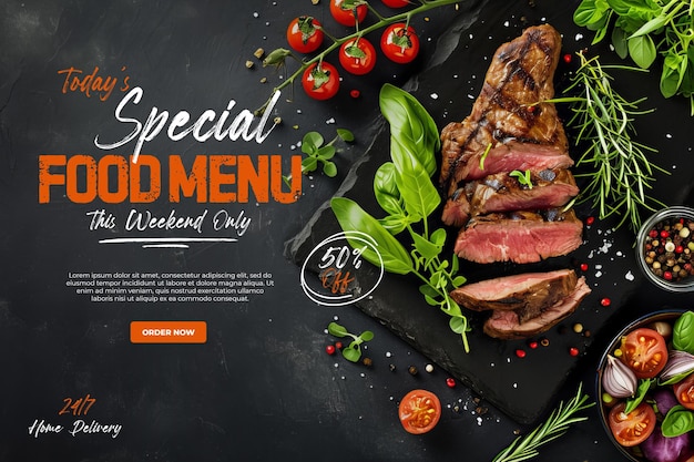 Photo food social media template