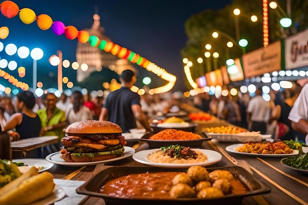 Food at a street market