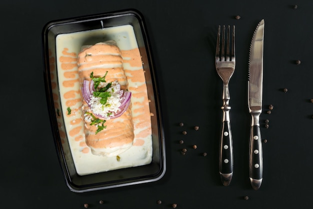 Food Table With Black background