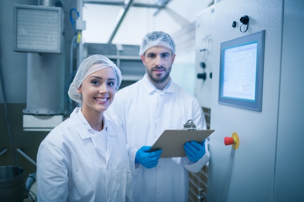 Food technicians working together