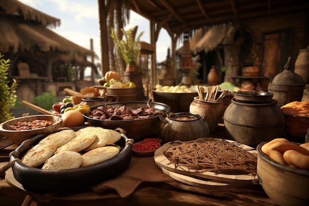 Food tourism concept exploring traditional regional cuisine