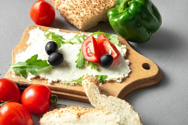 A food trend bread with butter and toppings board with butter snack breakfast snack trend