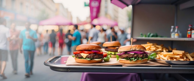 Food truck in de stad festival