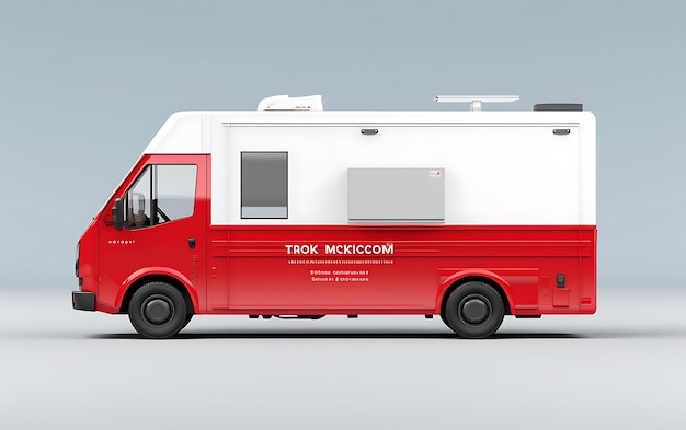 Food truck mock up with copy space for texy food cart concept