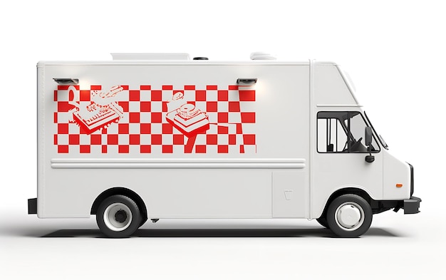 Photo food truck mock up with copy space for texy food cart concept