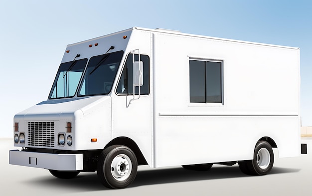 Food truck mock up with copy space for texy food cart concept