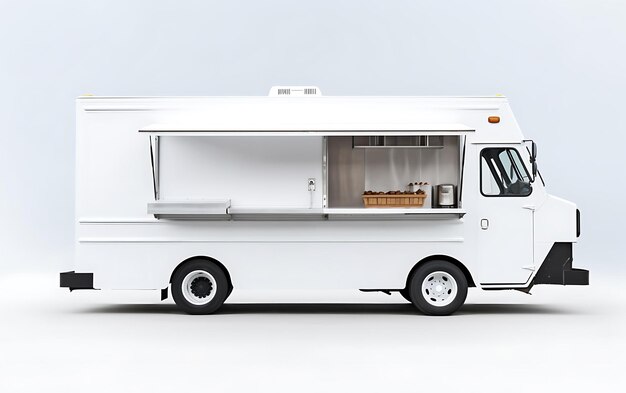 Photo food truck mock up with copy space for texy food cart concept