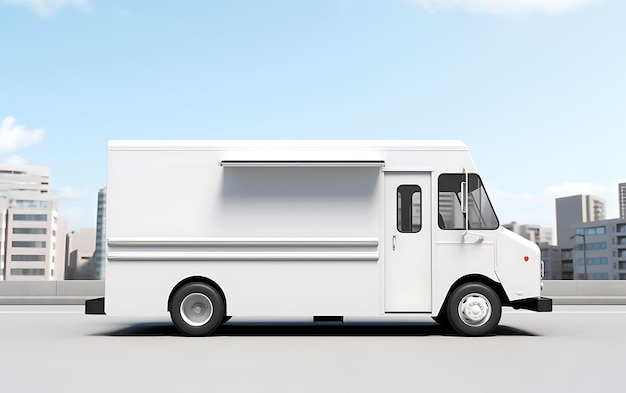 Food truck mock up with copy space for texy food cart concept