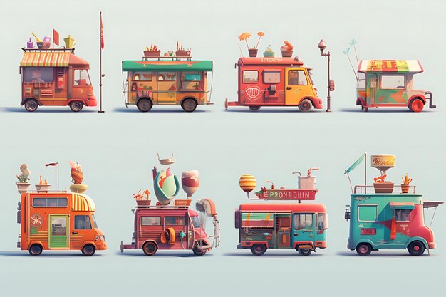 Photo food truck pack with different styles