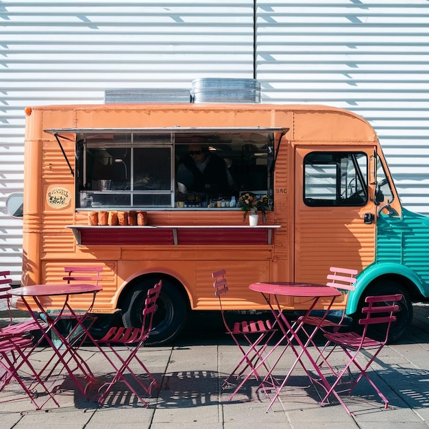 Food Truck with Outdoor Seating Area