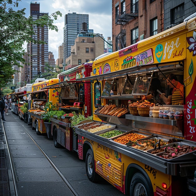 Photo a food truck with a sign that sayss  on it