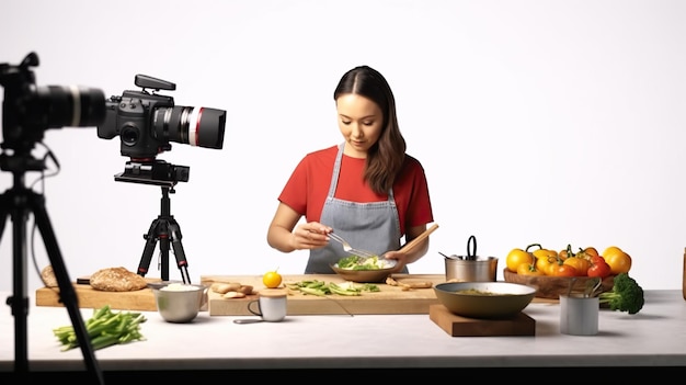 Photo food v logger recording herself