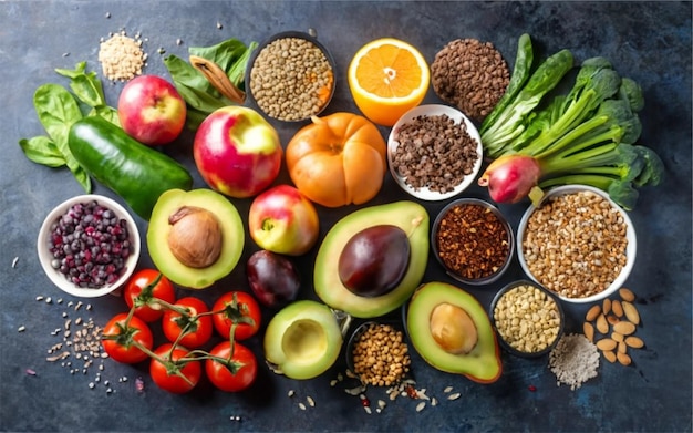 food and vegetables picture on the table