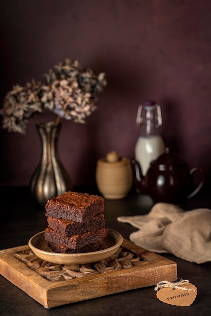 Foodfotografie van brownie en melk