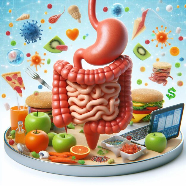 Photo foods floating around gastro intestinal system