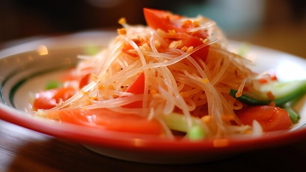 Foods om tum and papaya salad