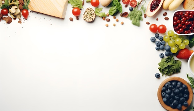 foods top view copy space background