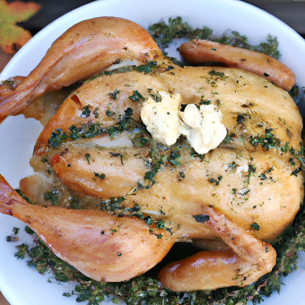 Photo foolproof spatchcocked turkey with garlicthyme butter