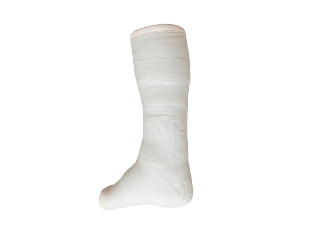 Foot bandage on isolated white background