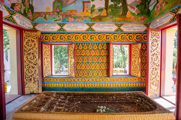 Photo foot buddha image believe in temple