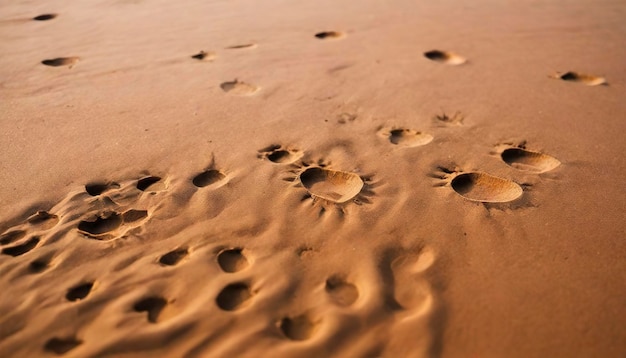 Foot prints on a clay beach