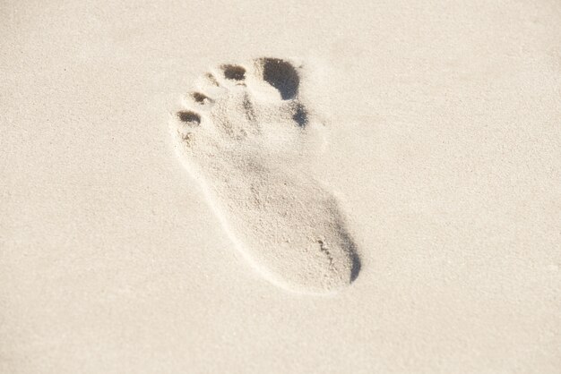 Foot prints on a sandy beach