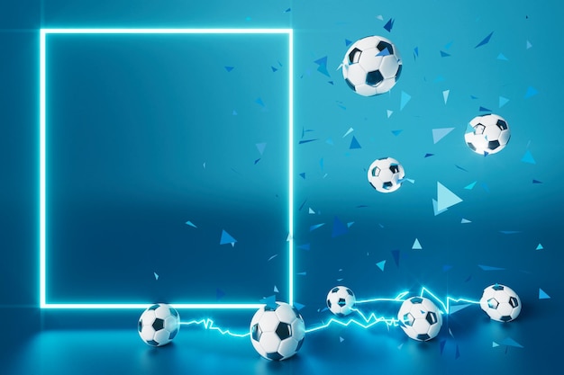 Football 3d object in the abstract background