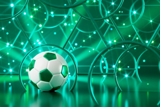 Football 3d object in the abstract background