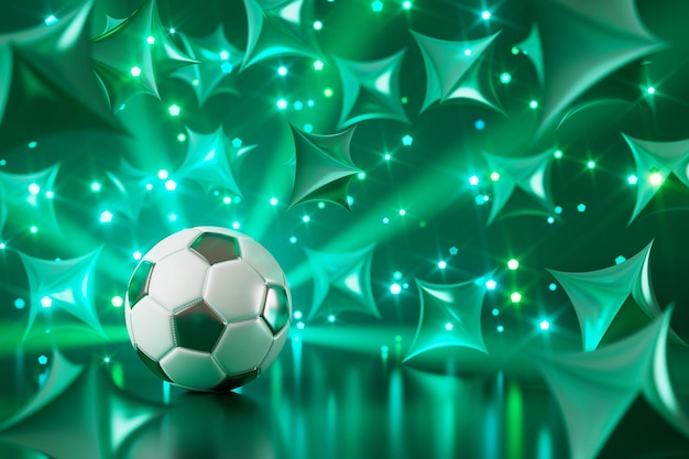 Football 3d object in the abstract background