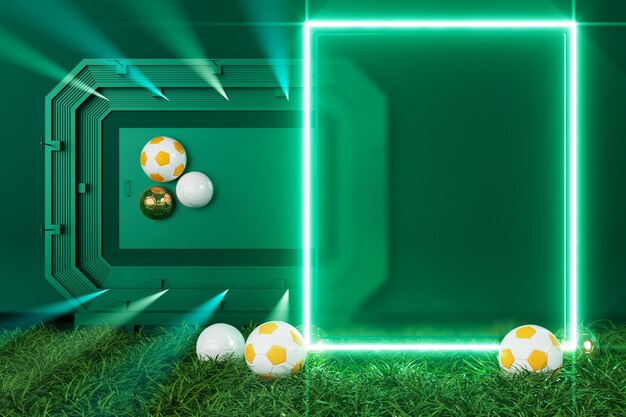 Football 3d object in the abstract background